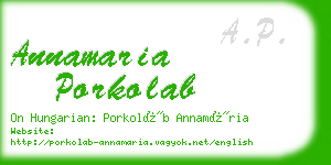 annamaria porkolab business card